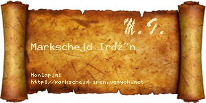 Markschejd Irén névjegykártya